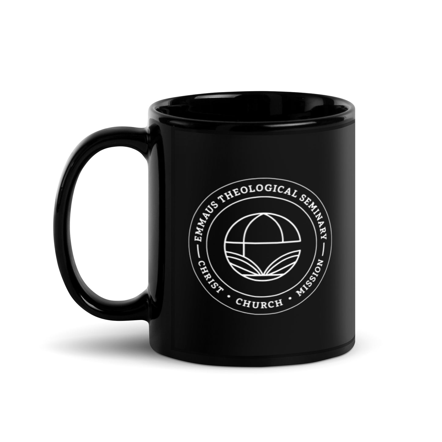 Emmaus Seal / Logo Black Glossy Mug