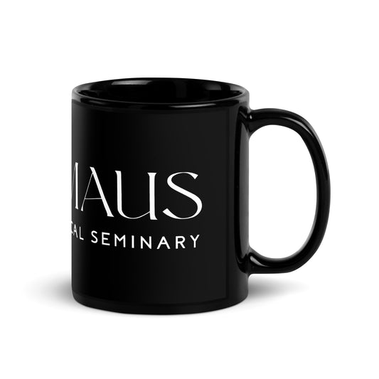Emmaus Black Glossy Mug