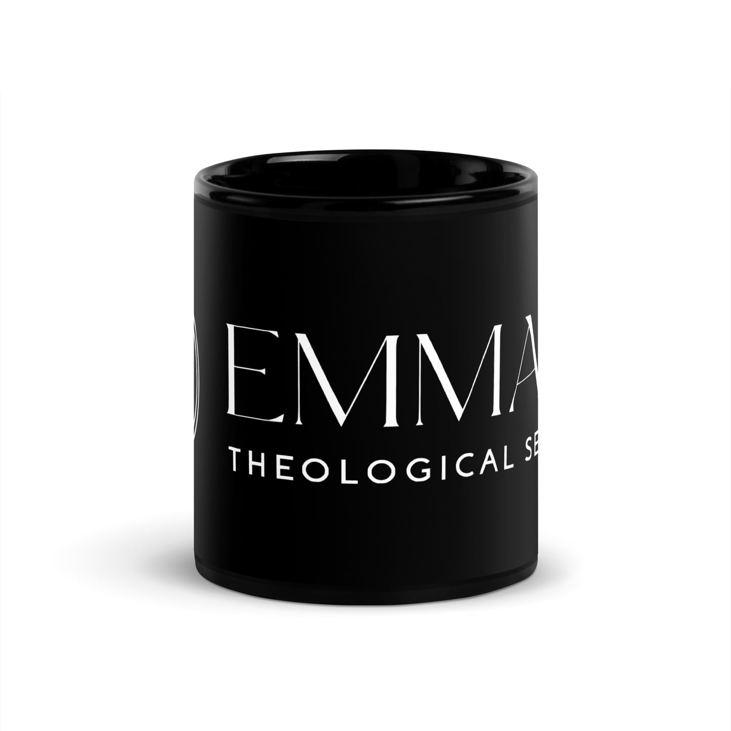 Emmaus Black Glossy Mug